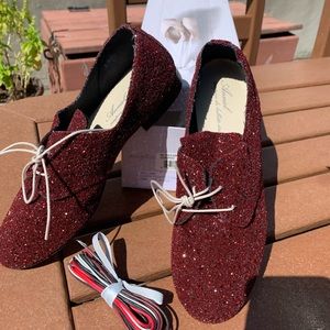 NIB Anniel burgundy glitter ballerina Sz. 38